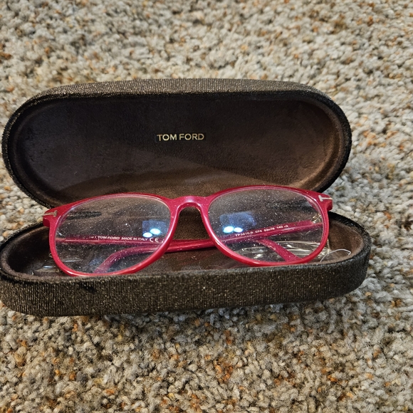 Tom Ford Bright Red Round Women's Glasses - Picture 2 of 4